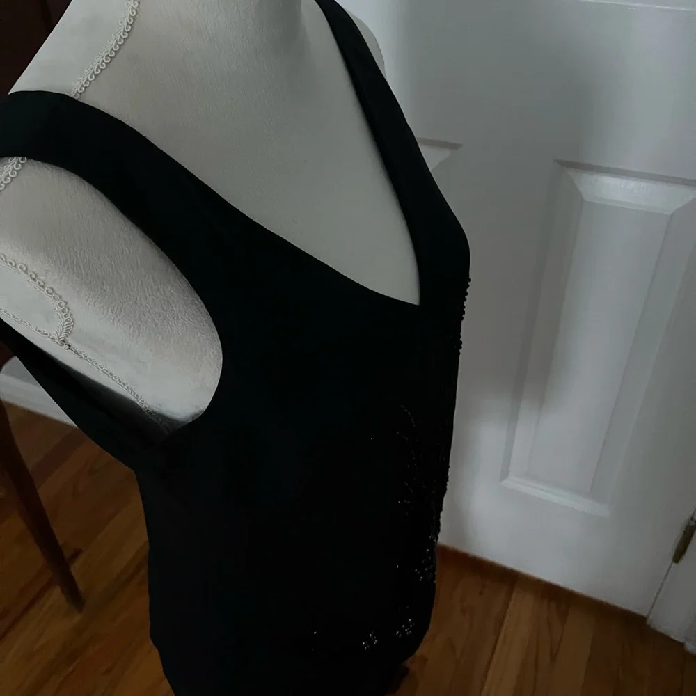 Black Silk Sequined Top - Picture 4 of 9